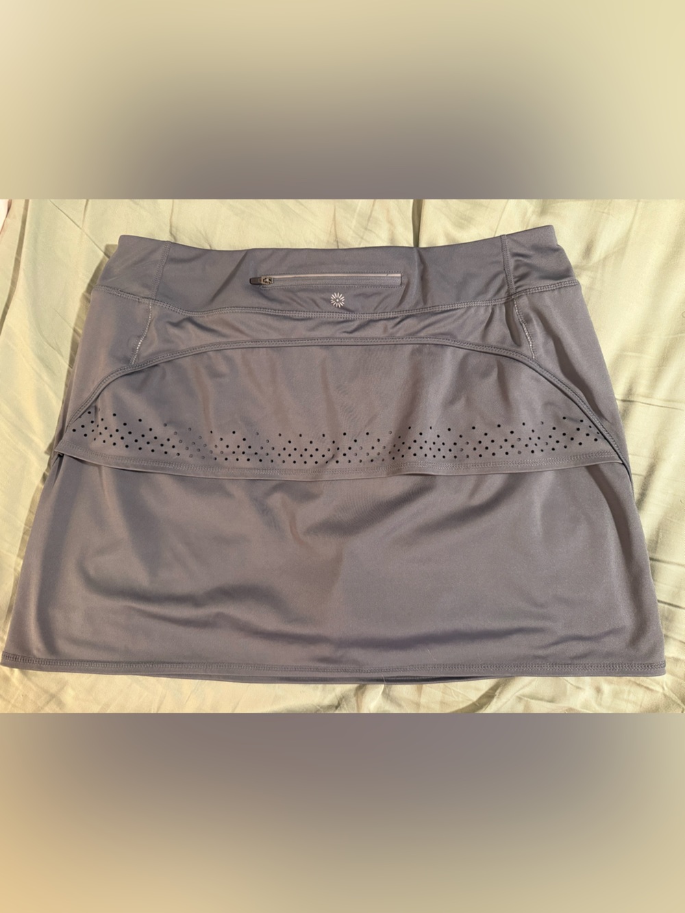 Tangerine Gray Athletic Skort with Zip Pocket